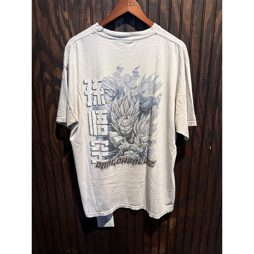 Vintage Dragon Ball Z Goku Graphic T-Shirt Cream Off White Anime 90s Mens XL