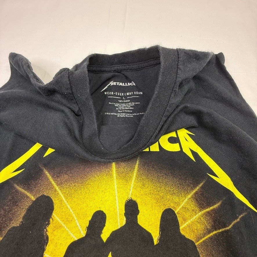 Metallica M72 World Tour Sleeveless T Shirt Black Yellow Band Concert Merch
