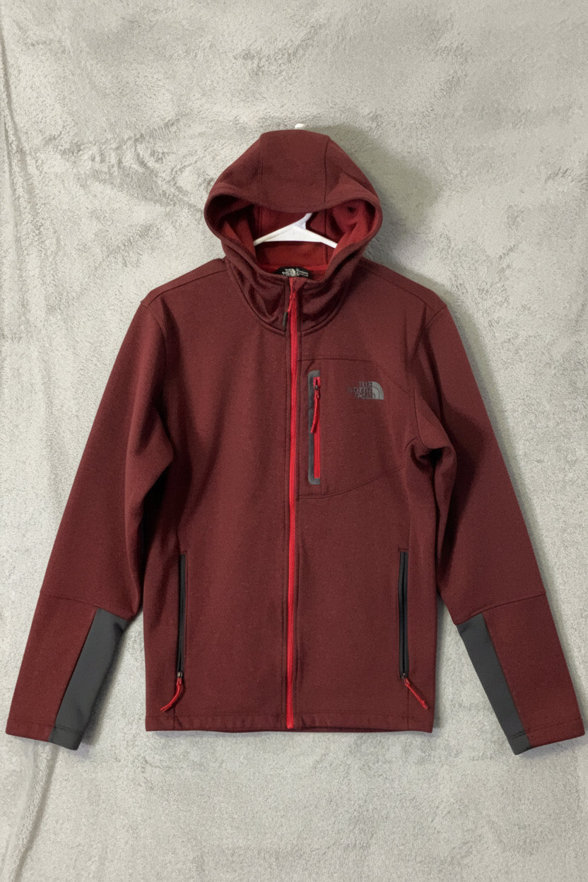 The North Face Hooded Soft Shell Jacket Red Full Zip | Men's Outdoor Size M