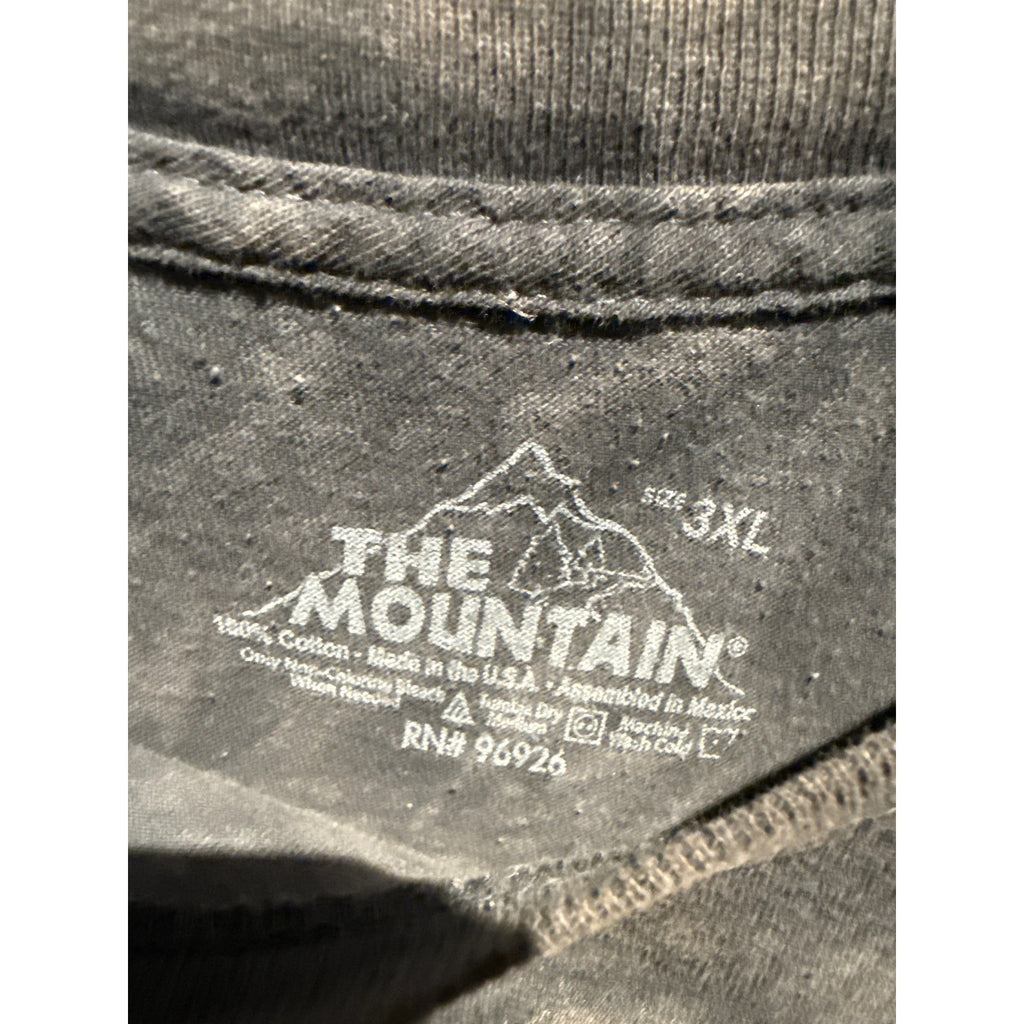 The Mountain Boston Terrier Dog Face Graphic T-Shirt Gray Tie Dye Mens 3XL 29x38