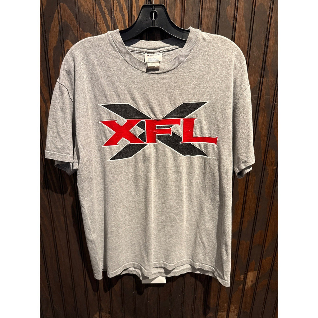 Vintage Champion XFL T-Shirt Mens Large Grey Heather 2001 Football Graphic Tee
