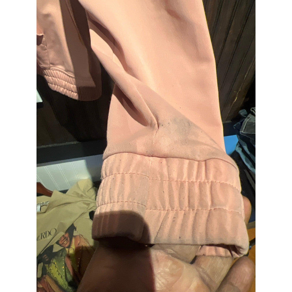Nike Mens Track Jacket Peach Pink Multi Color Striped Ribbed Collar Full Zip L