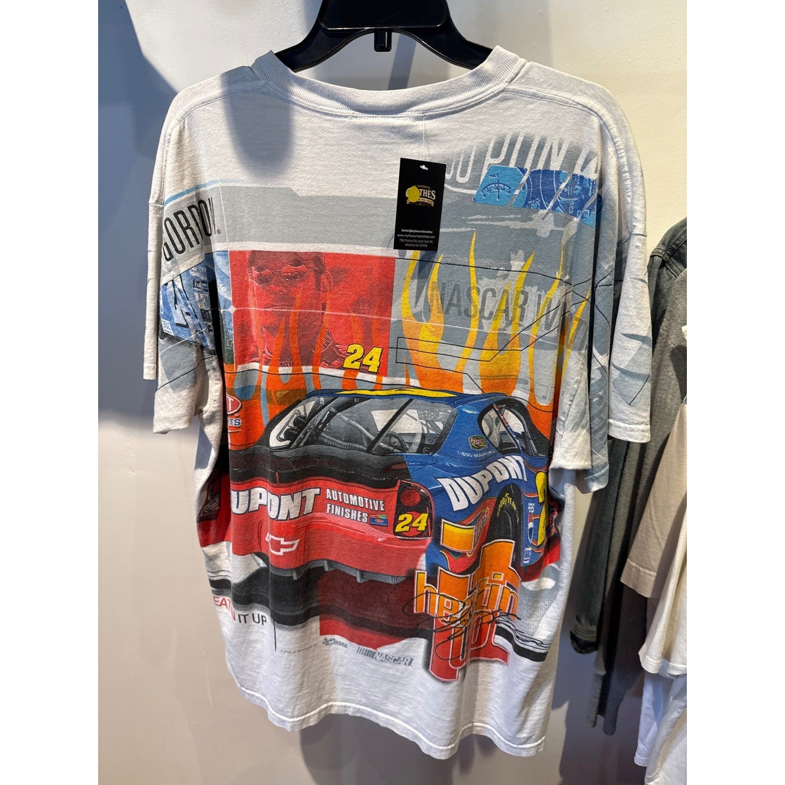 Vintage 2003 Jeff Gordon NASCAR DuPont All Over Print T-Shirt Mens XL White 24