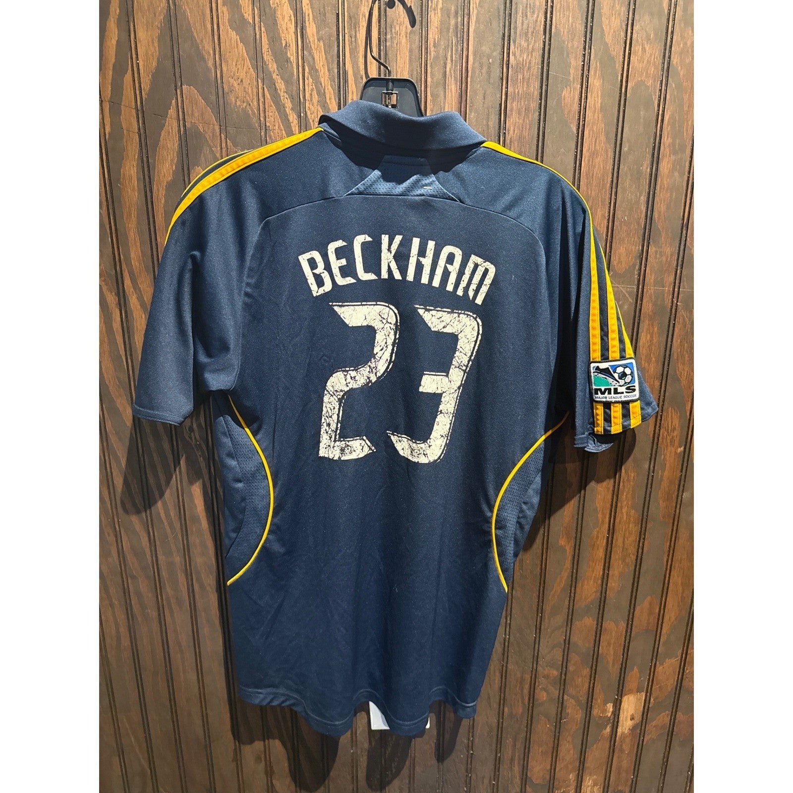 Adidas LA Galaxy Herbalife Soccer Jersey Navy Blue Gold MLS Mens Medium
