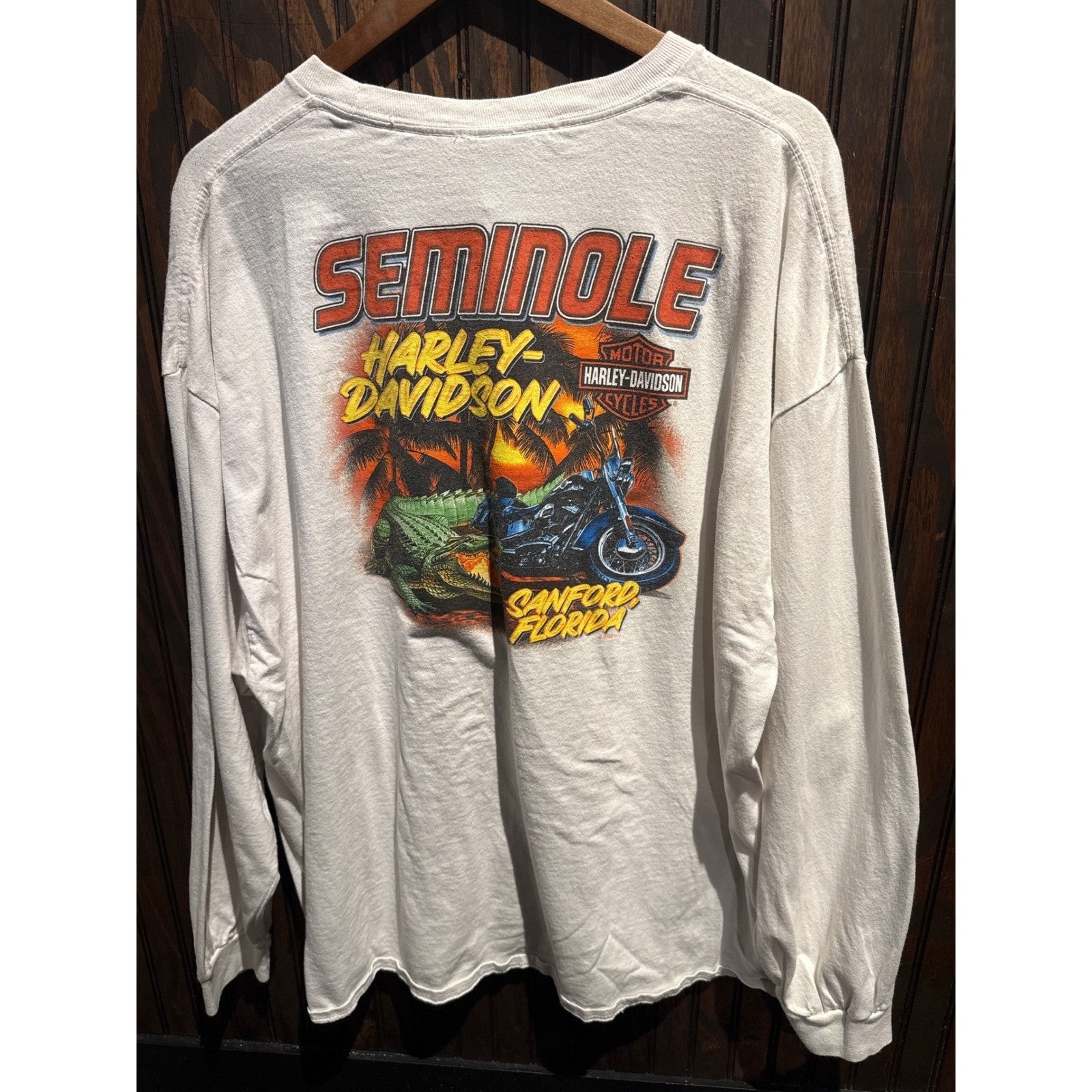 Harley Davidson Speed & Power Long Sleeve Graphic T-Shirt White Mens 2XL 27x30