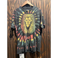 DOM It's About The Art Lion Graphic Tie Dye T-Shirt Mens Large Rasta Colors