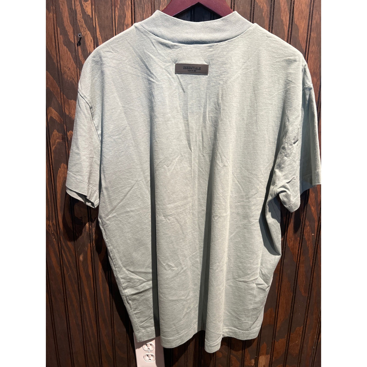 Fear of God Essentials Mock Neck T-Shirt Sage Green Oversized Mens XL
