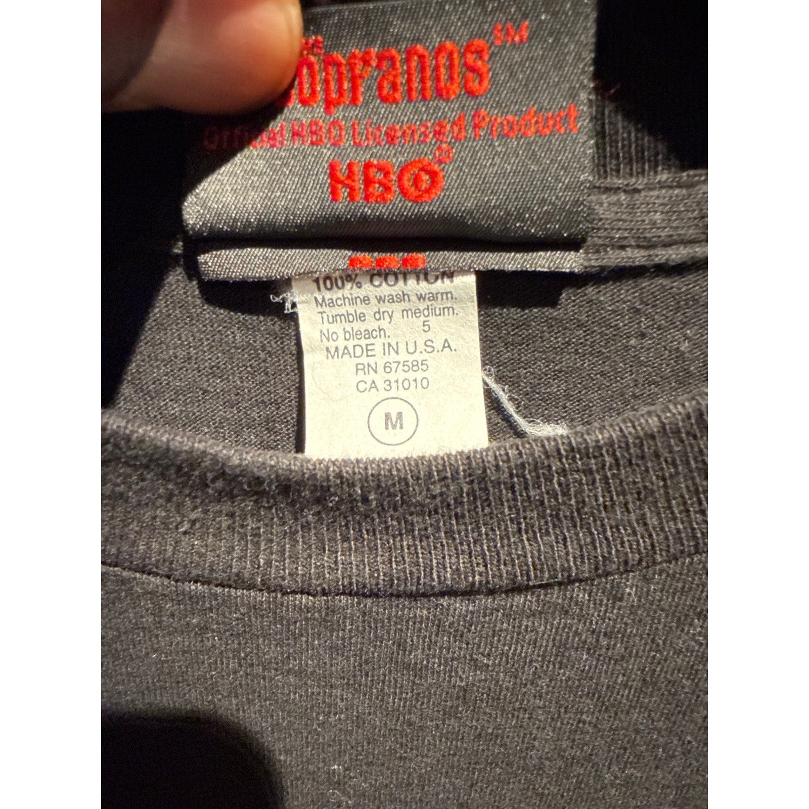 The Sopranos HBO Vintage 2002 Promo T-Shirt Mens Medium Black Made in USA Tony