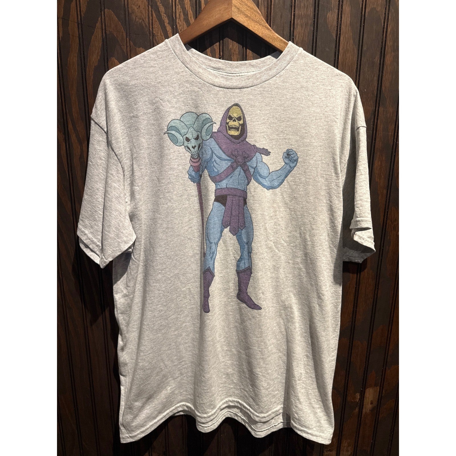 Masters of the Universe Skeletor Graphic Tee Mens XL Heather Gray MOTU T-Shirt