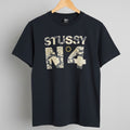Stussy No. 4 Snakeskin Graphic T-Shirt Mens Small Black Short Sleeve Crewneck