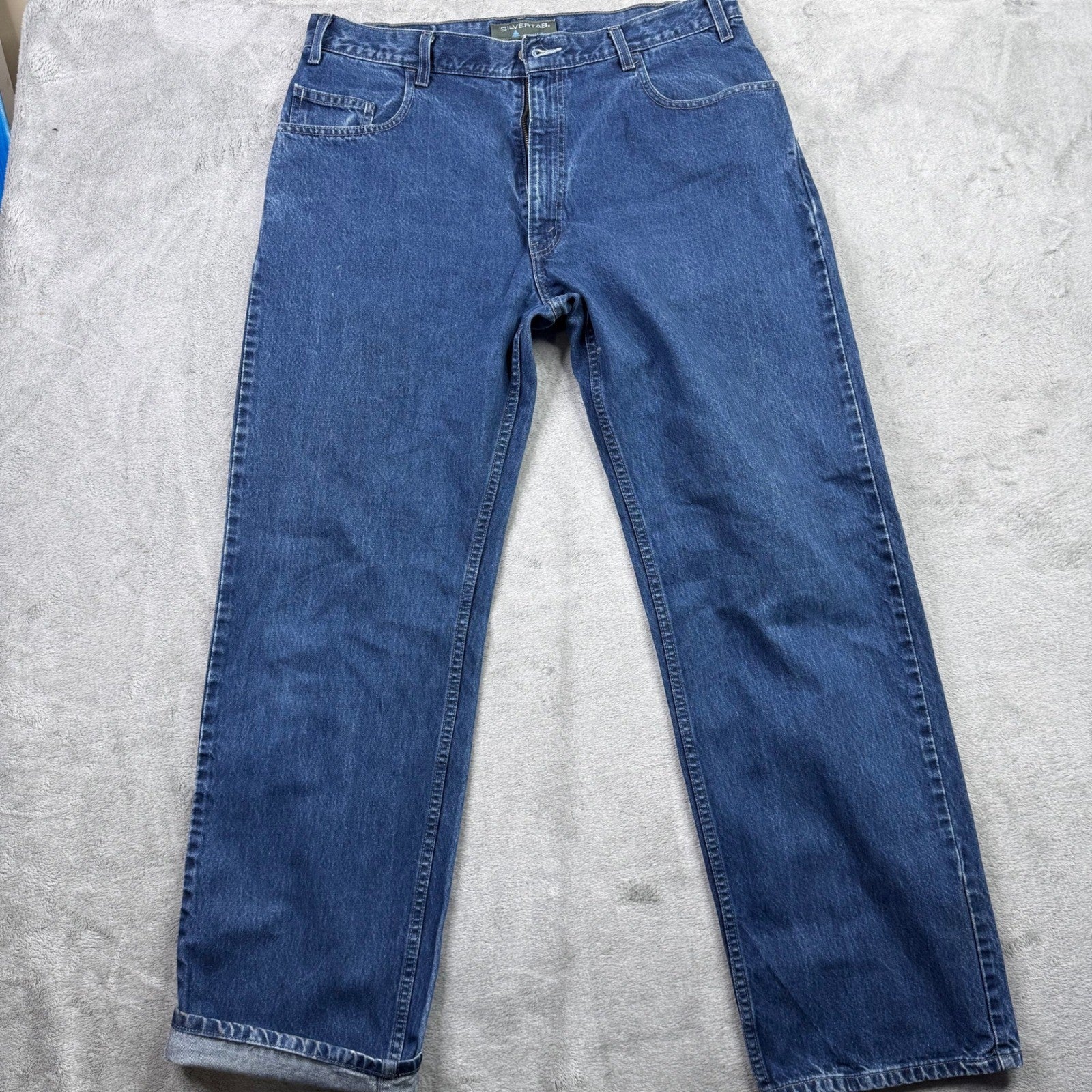 Silver Tab by Levi's Mens Jeans Blue Denim Straight Leg Size 36x32