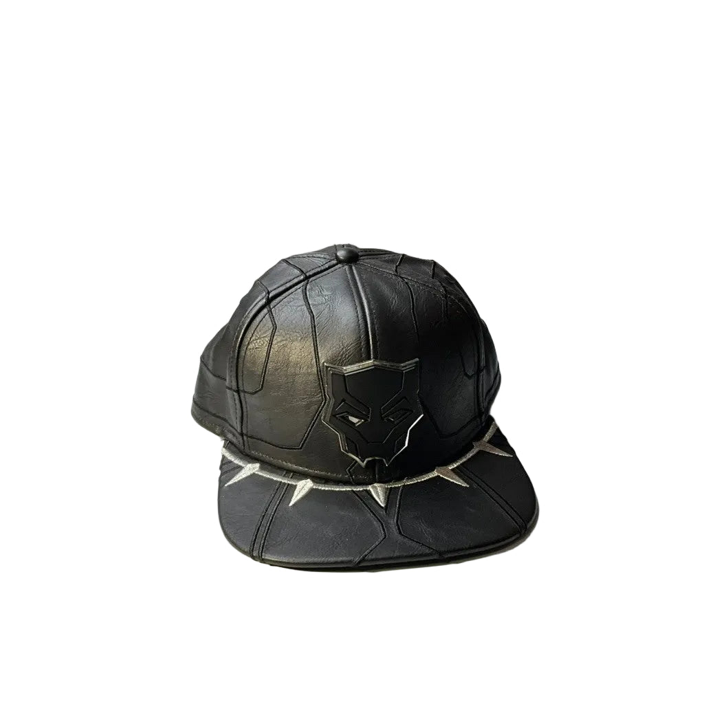 Black Panther Marvel Comics Baseball Cap Snapback Faux Leather Cosplay