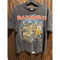Vintage Iron Maiden Eddie Collage Graphic T-Shirt Faded Black Mens XL 22x26