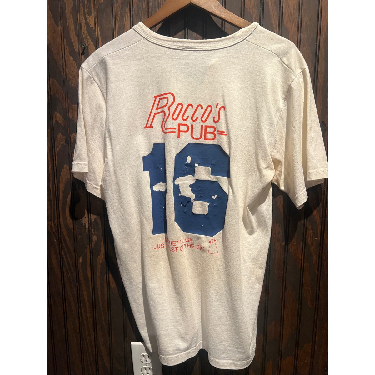 Vintage 80s Russell Athletic Sons of the Big Chicken Henley T-Shirt Off-White