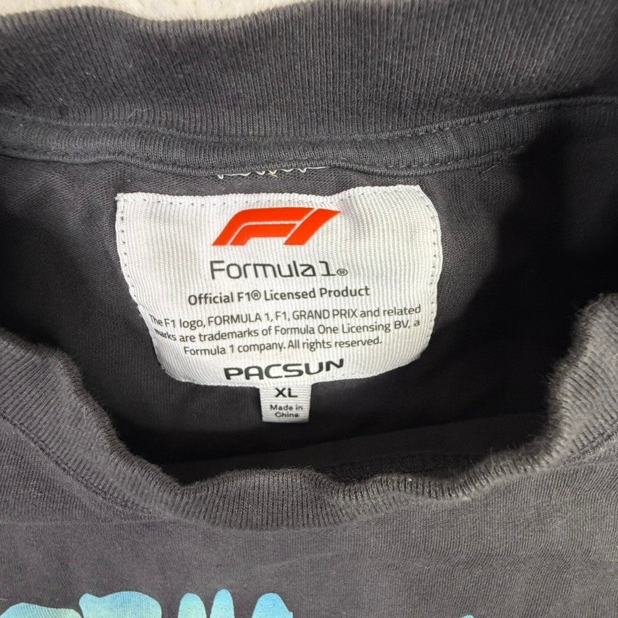 Formula 1 F1 Racing T Shirt Mens XL Black Official Licensed Pacsun Graphic Tee