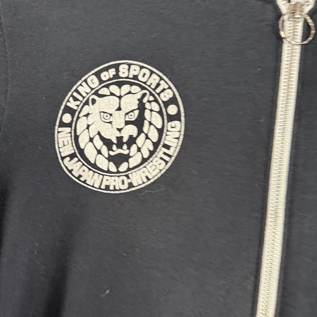 New Japan Pro Wrestling King of Sports 1972 Black Zip Hoodie Men's Size M