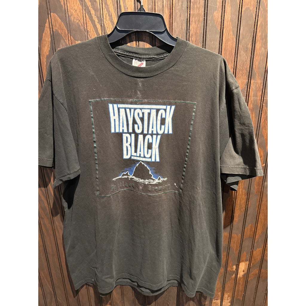Vintage Portland Brewing Haystack Black Porter TShirt Hanes Beefy-T Black XL 90s