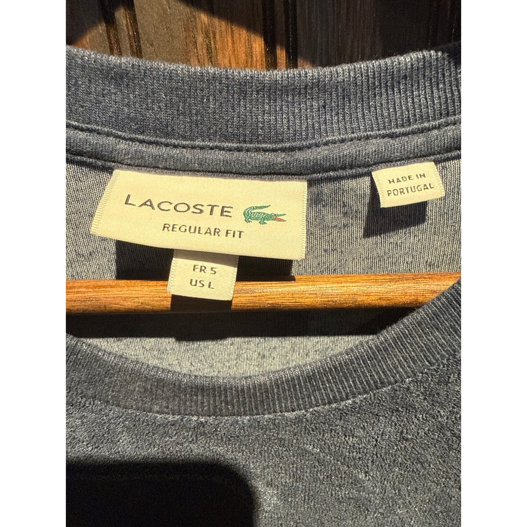 Lacoste Mens Terry Cloth T-Shirt Navy Blue Short Sleeve Crocodile Logo Top 23x29