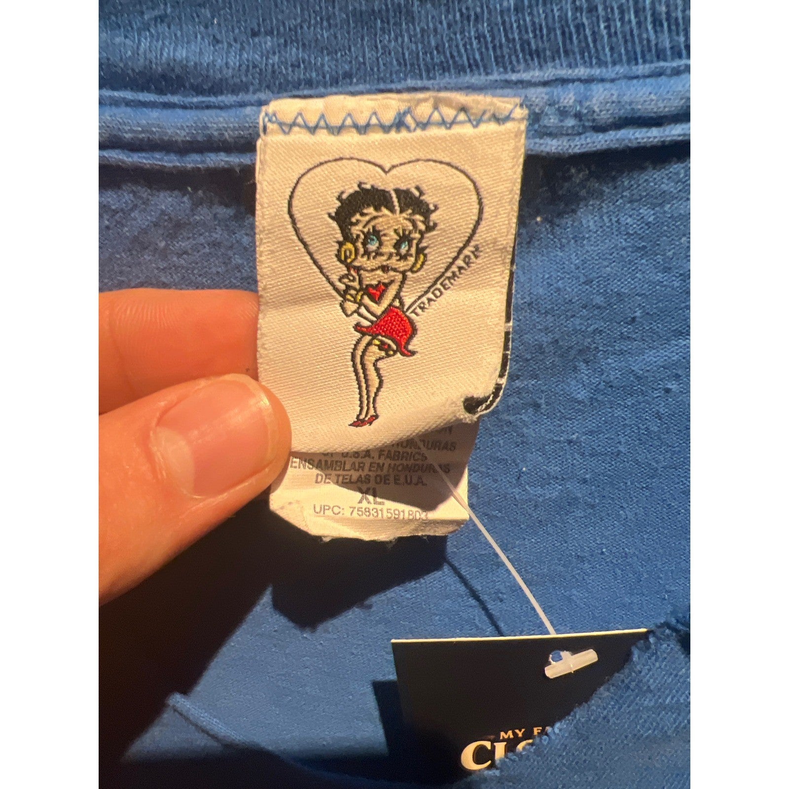 Vintage Betty Boop Because I Said So Graphic T-Shirt Blue 90s XL 29x24