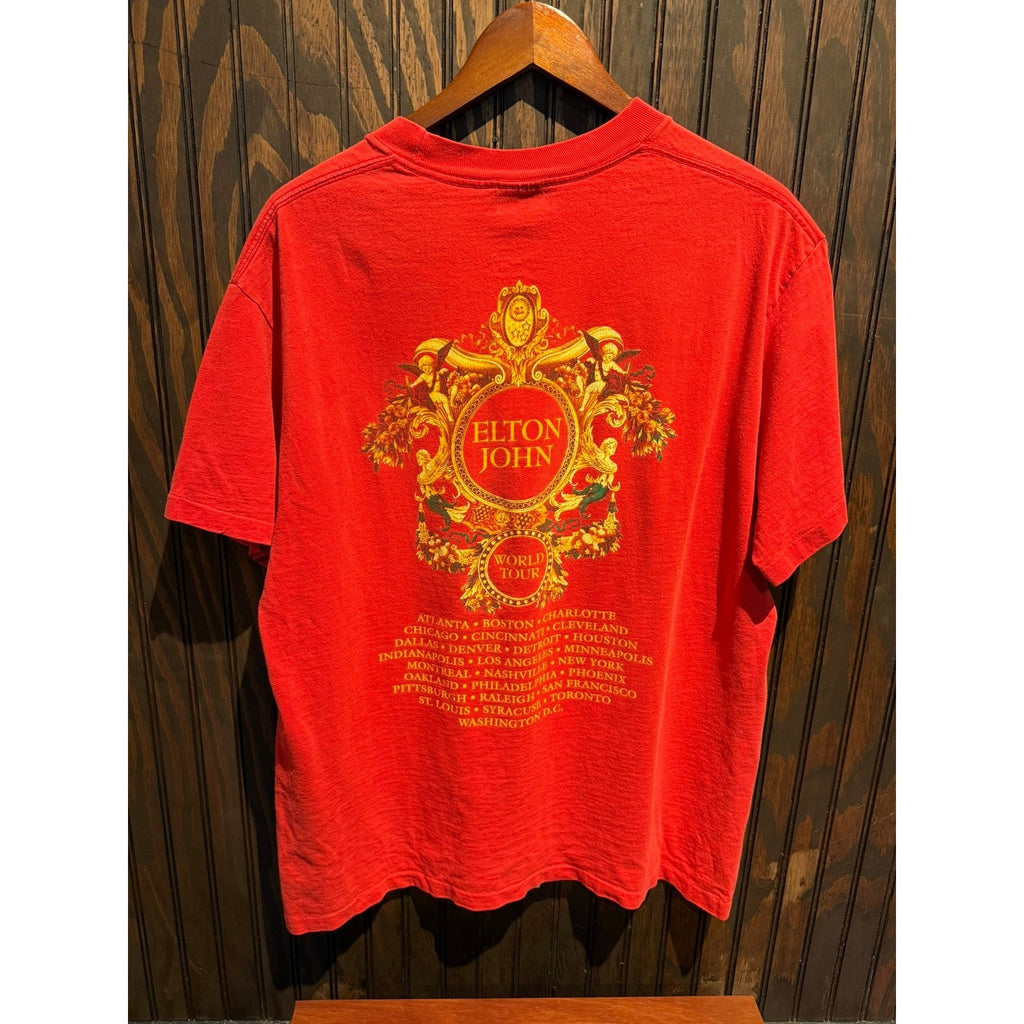 Vintage Elton John World Tour T Shirt Gianni Versace Red Anvil Made in USA Large