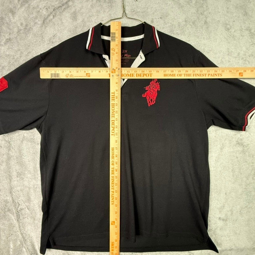 Polo Ralph Lauren Franky Max Black Red Big Pony Logo Embroidered Polo Shirt 3X