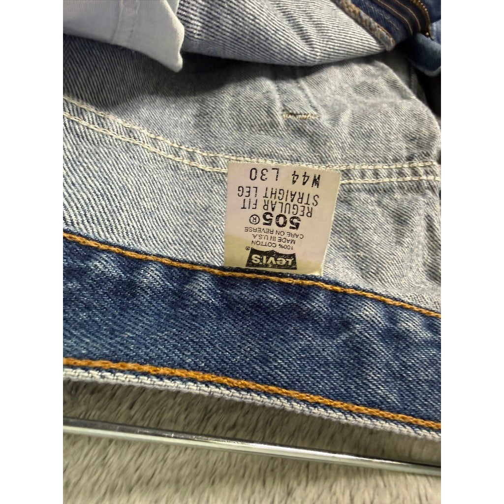 Levi's 505 Regular Fit Straight Leg Jeans Blue W44 L30