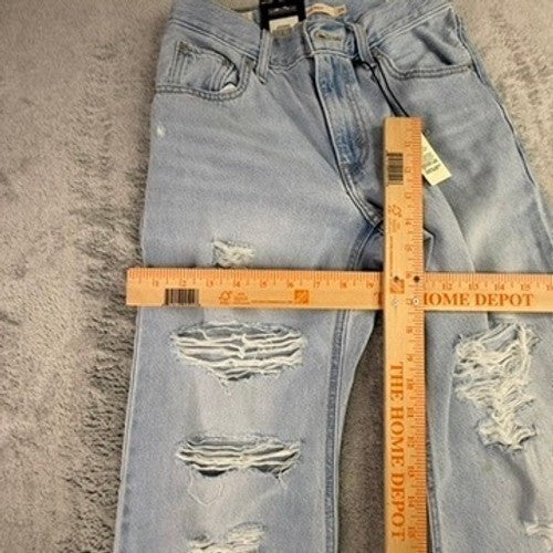 Levis Premium Loose Boot Distressed Jeans Light Wash Women 23x31 High Rise NEW