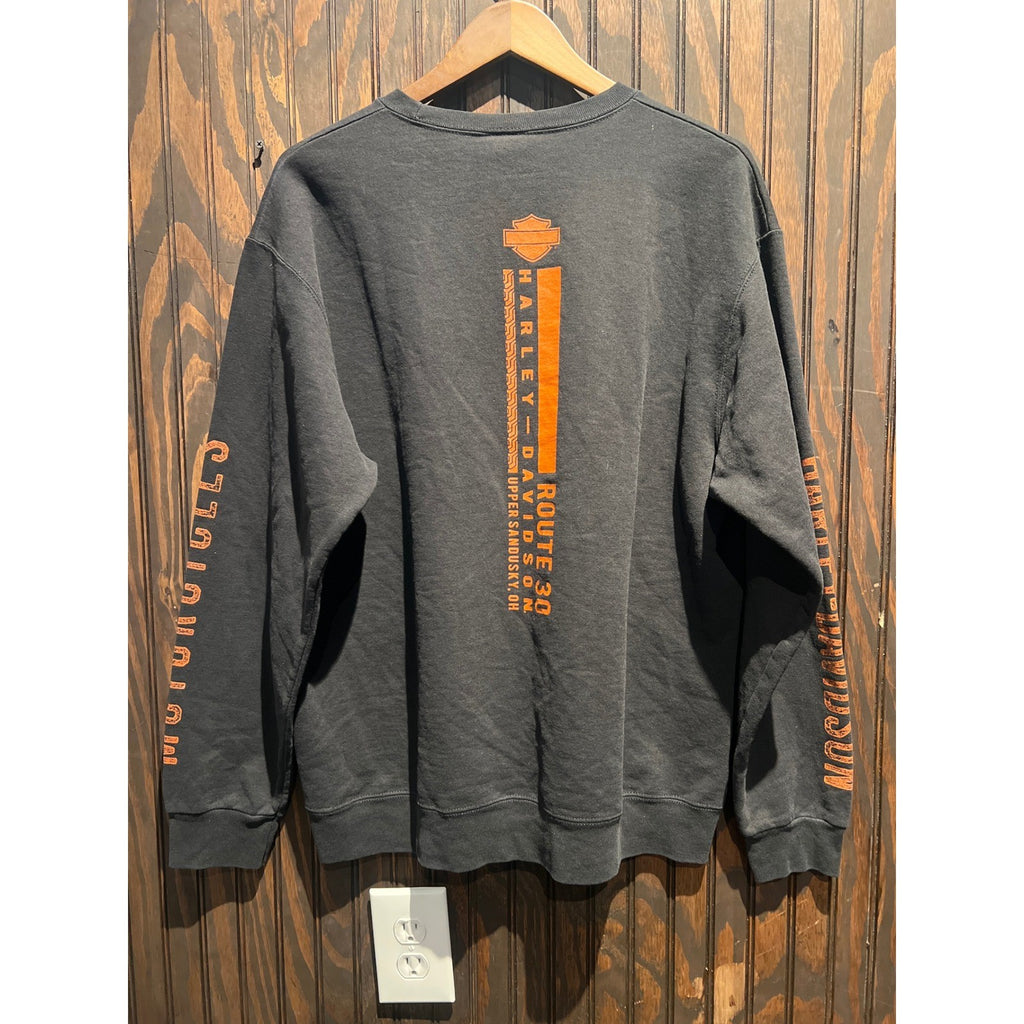 Harley-Davidson Legendary Route 30 Graphic Sweatshirt Faded Black Orange L
