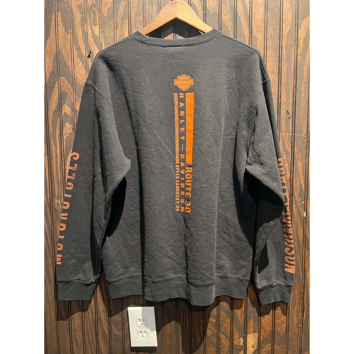 Harley-Davidson Legendary Route 30 Graphic Sweatshirt Faded Black Orange L