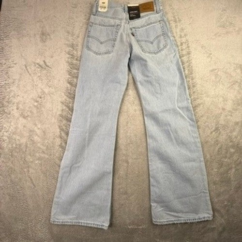 Levis Premium Loose Boot Distressed Jeans Light Wash Women 23x31 High Rise NEW