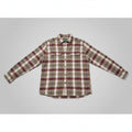 Woolrich Mens Plaid Flannel Button Down Shirt Tan Burgundy Long Sleeve XL