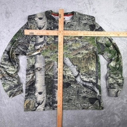 Mossy Oak Men Large Birch Camo Long Sleeve Scent Control Hunting T-Shirt L 42/44