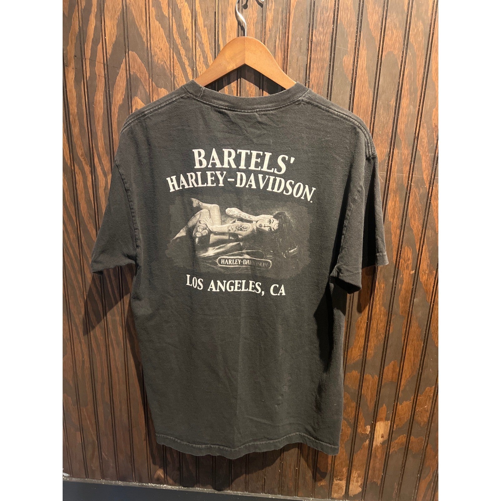 Harley-Davidson Bartels Los Angeles Pinup Graphic T-Shirt Mens Large Black Tee