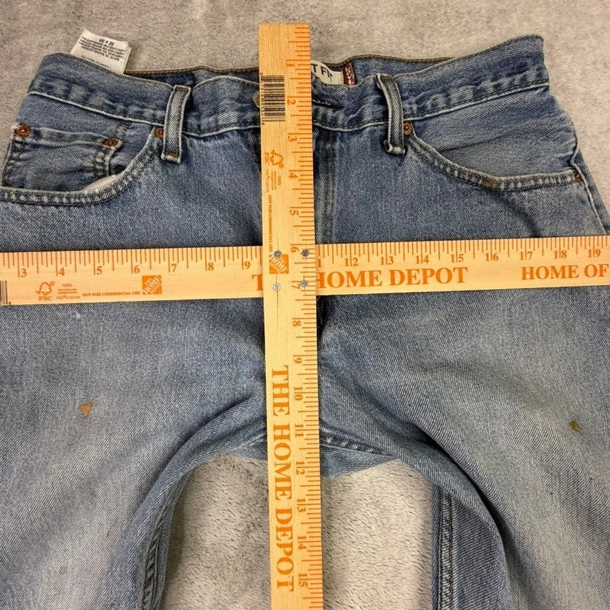Levi Strauss 505 Straight Fit Light Wash Jeans Mens Size 32x30 Paint Splatter