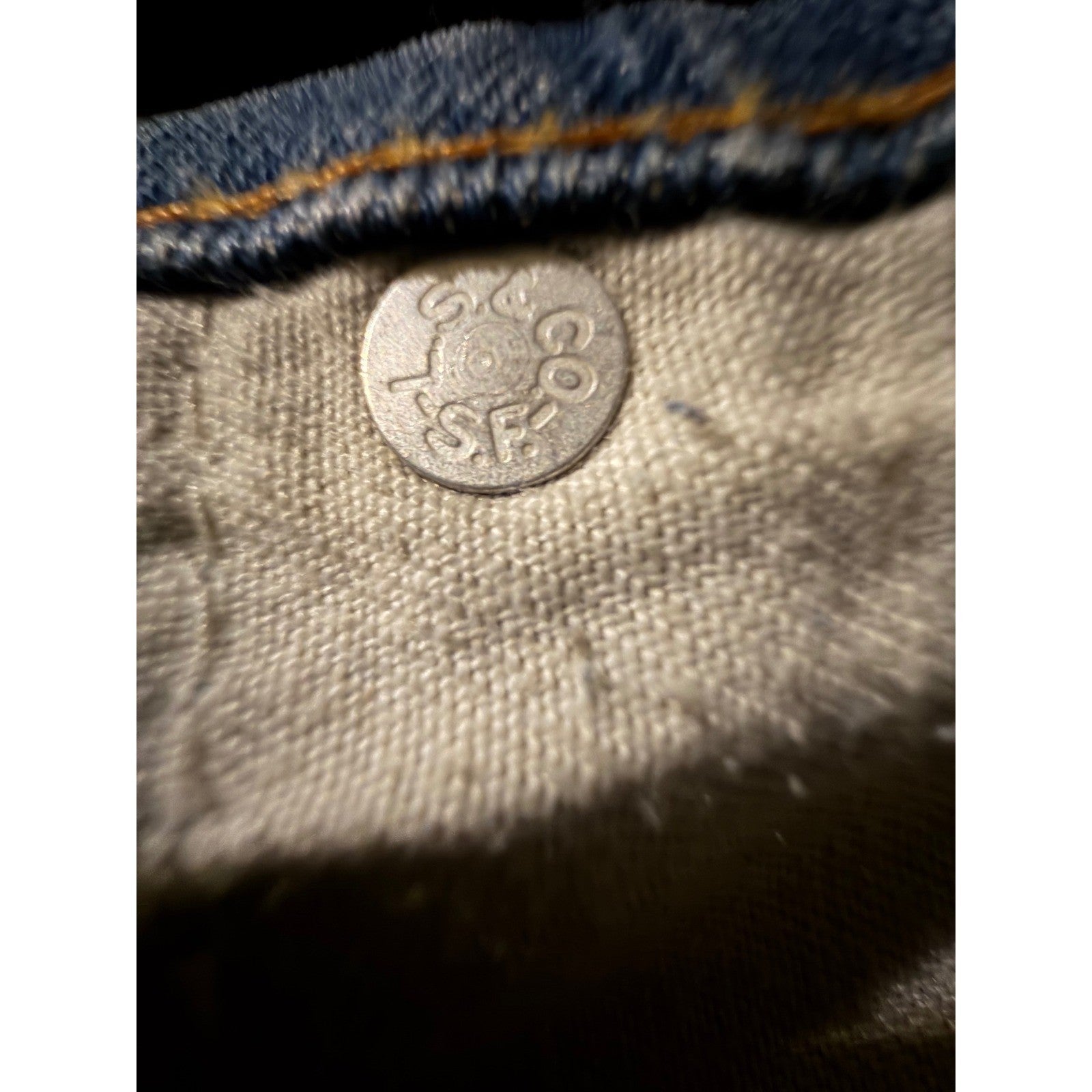 Vintage Levi's 505 Orange Tab Jeans USA Made Zip Fly Distressed date p5/75