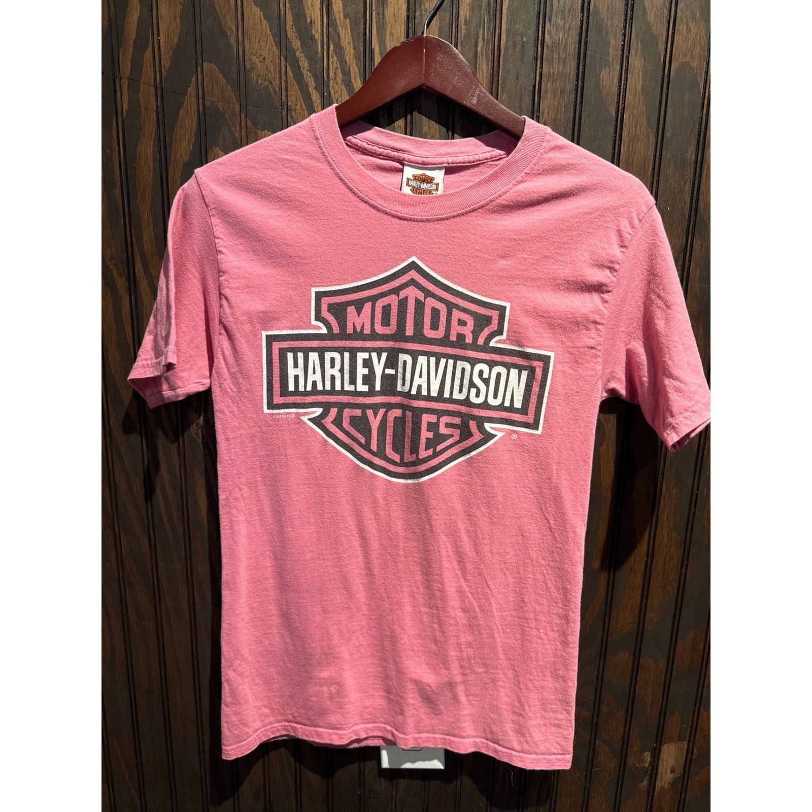 Harley-Davidson Womens Pink Bar & Shield Logo Graphic T-Shirt Short Sleeve S