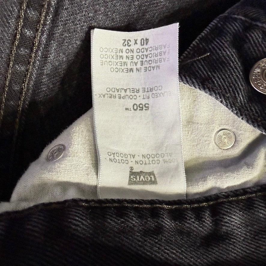 Levi's 550 Mens Black Relaxed Fit Straight Leg Jeans Size 40x32