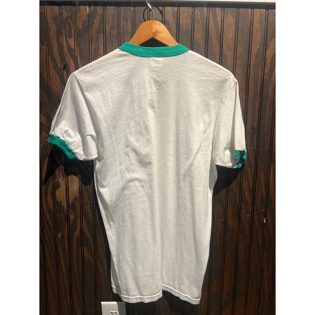 Vintage Stedman Winnebago Scout Reservation Counselor Ringer Tee White Green M
