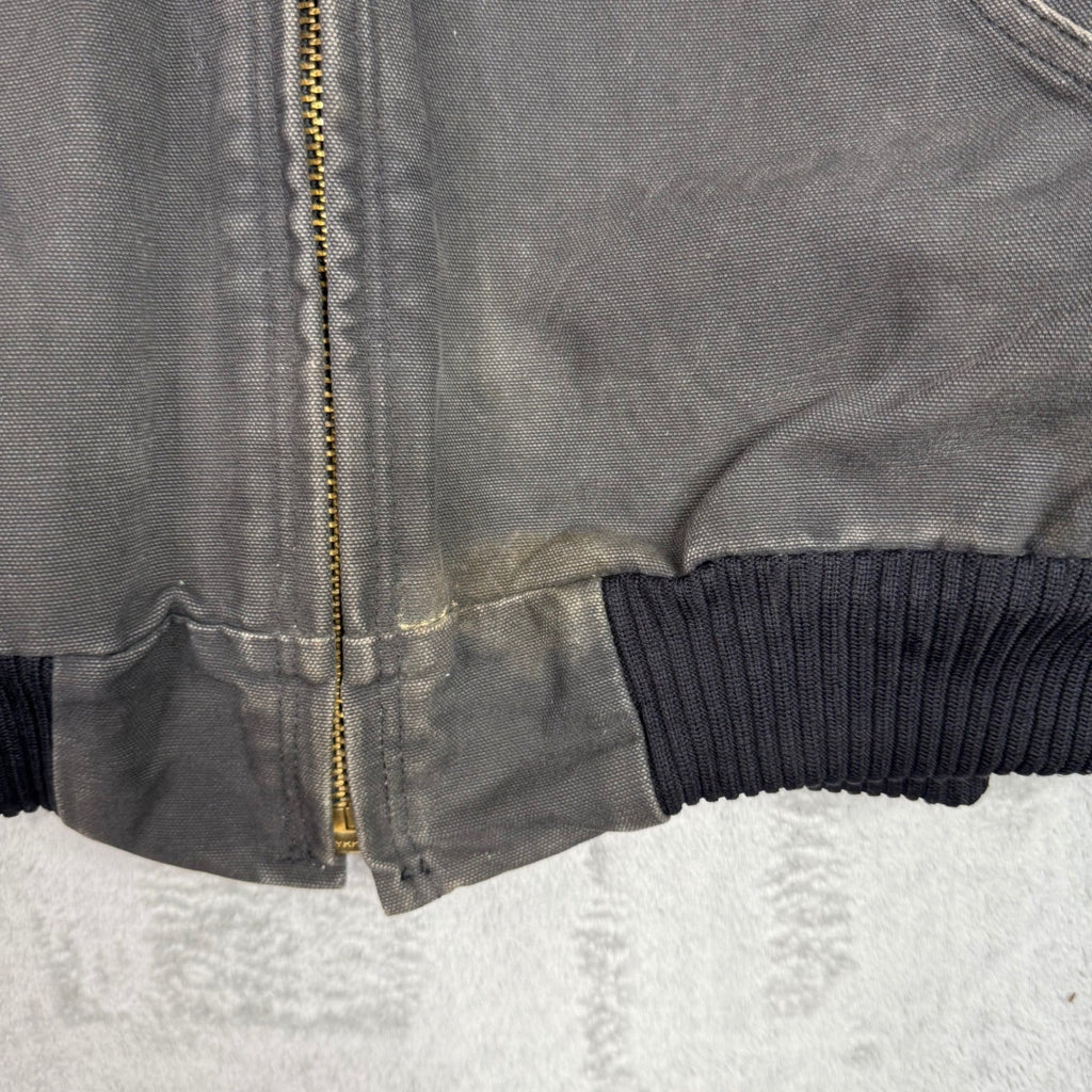 Carhartt Men's 2XL Dark Gray Hooded Work Jacket Sherpa Lined Zip Front