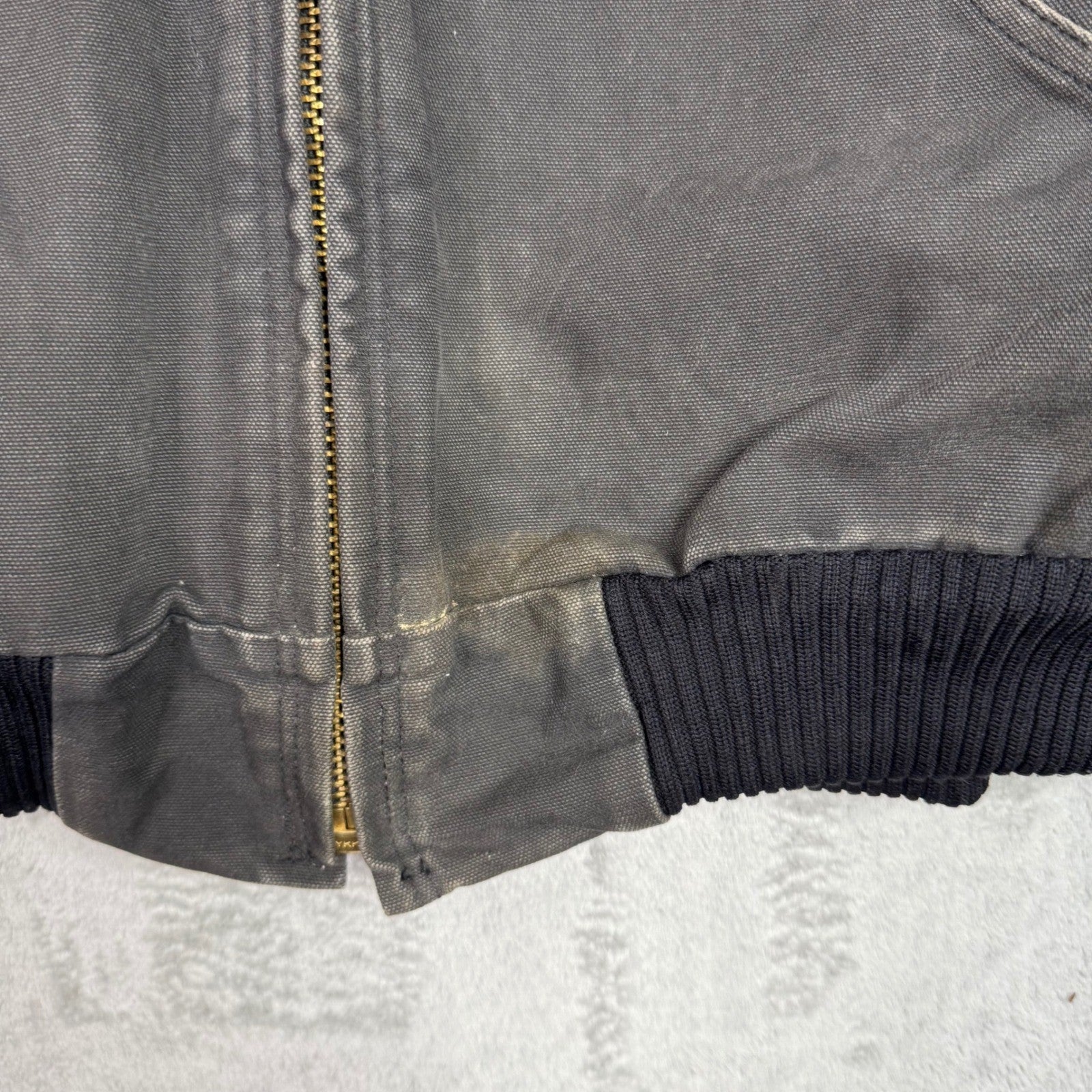 Carhartt Men's 2XL Dark Gray Hooded Work Jacket Sherpa Lined Zip Front