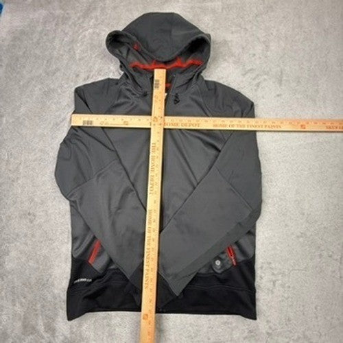 Nike Dri-FIT Men's Full Zip Hoodie Jacket Gray Black Red Accents Size S