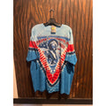 Jimi Hendrix Tie Dye Graphic T-Shirt Blue Red White American Flag Rock Tee 31x23