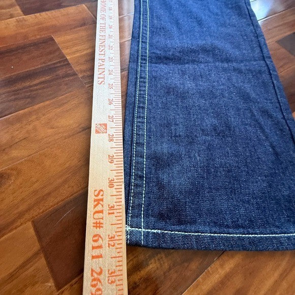 True Religion Joey Super T Indigo Blue Contrast Stitch Flare Jeans Mens 42x34