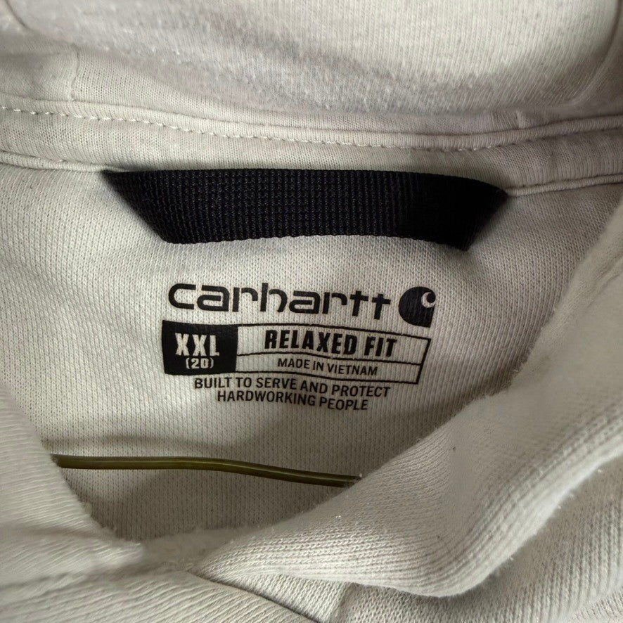 Carhartt Mens Relaxed Fit Pullover Hoodie Sweatshirt XXLarge Beige Logo