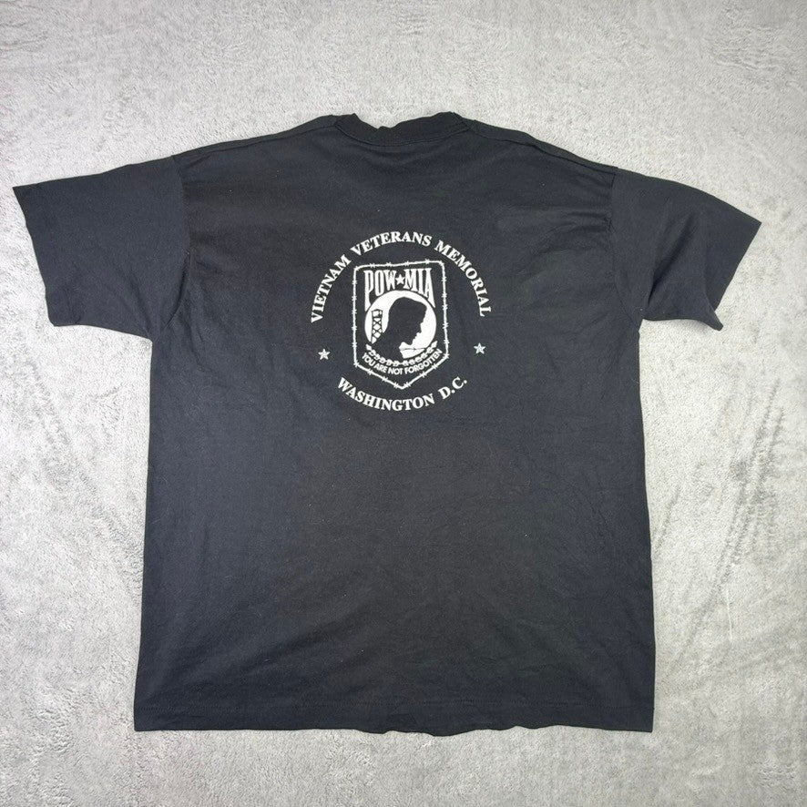 Vintage Vietnam Veterans Memorial The Wall T Shirt POW MIA 1959-1977 Black XXL