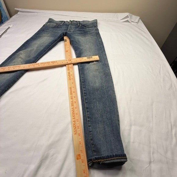 H&M Men's Skinny Jeans Premium Denim 12oz Selvedge Blue Wash Size 32x32