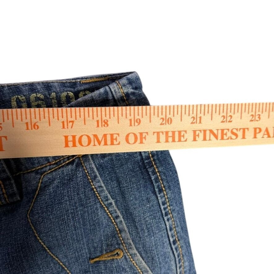 Girbaud Jeans Mens 38x30 Relaxed Fit Carpenter Cargo Denim Pants Yellow Logo
