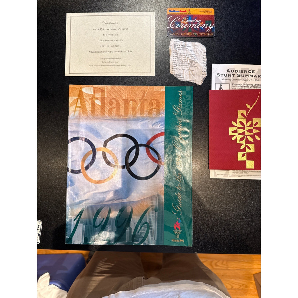 Vintage 1996 Atlanta Olympic Games Memorabilia Lot Guide Card Invitation 90s