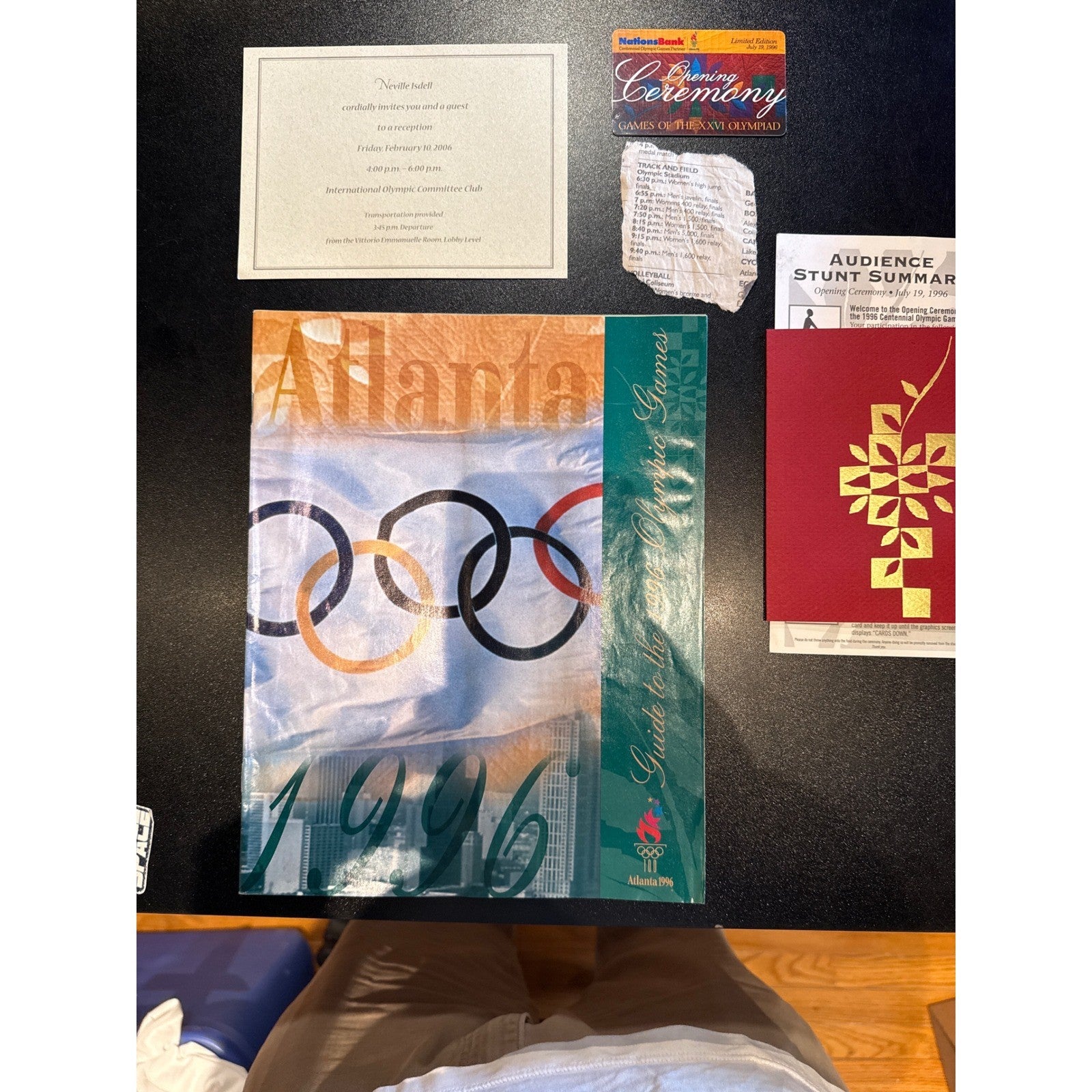 Vintage 1996 Atlanta Olympic Games Memorabilia Lot Guide Card Invitation 90s