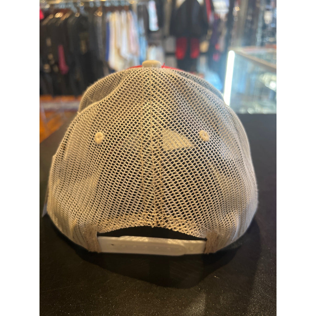Red Anime Graphic Trucker Hat White Mesh Snapback Edgy Streetwear Cap